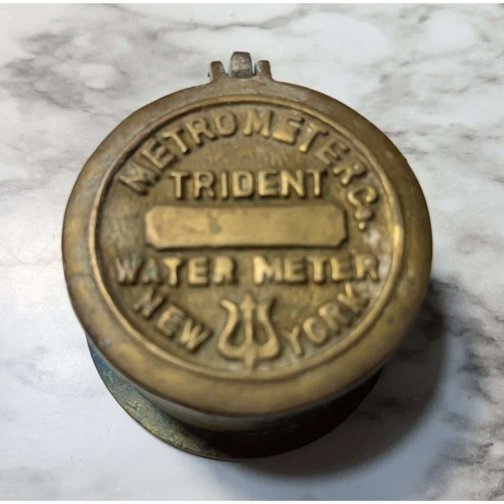 COOLEST EVER TRINKET BOX‎ WATER METER  SOLID BRASS 3